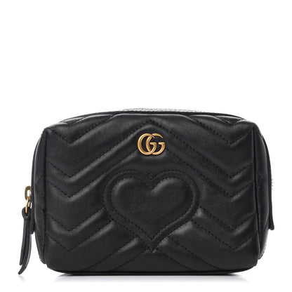 Gucci Calfskin Matelasse GG Marmont Cosmetic Case Black 1 of 7