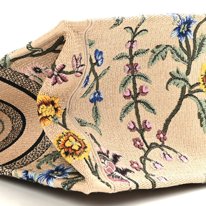 Christian Dior CHRISTIAN DIOR Raffia Embroidered Petites Fleurs Medium Book Tote Natural 9 of 9