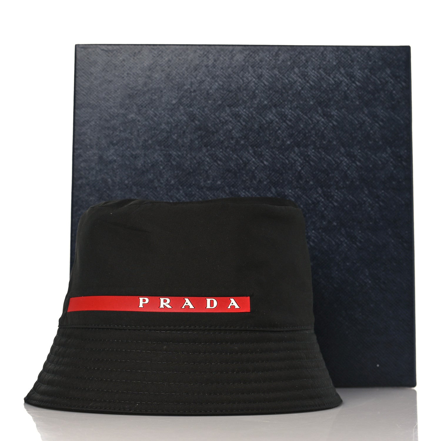 Prada Technical Nylon Linea Rossa Bucket Hat M Black 8 of 8