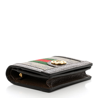Gucci GG Supreme Monogram Web Ophidia Card Case Beige New Acero 4 of 8