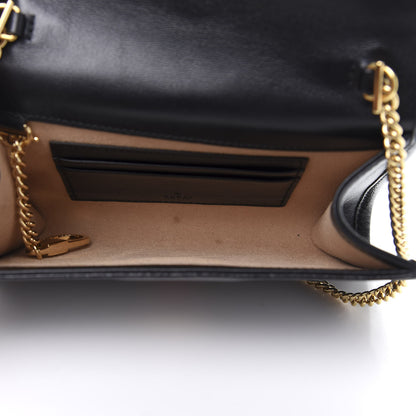 Gucci Textured Calfskin Web Mini Rajah Slim Flap Shoulder Bag Black 5 of 11