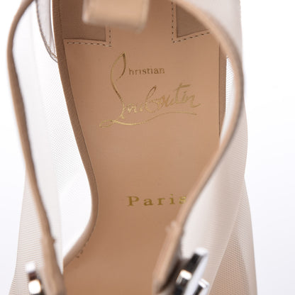 Christian Louboutin Mesh Nappa Marikate 100 Ankle Boots 40 Nude 7 of 9