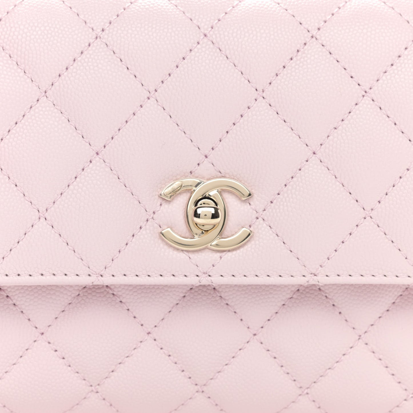 Caviar Quilted Mini Coco Handle Flap Light Pink