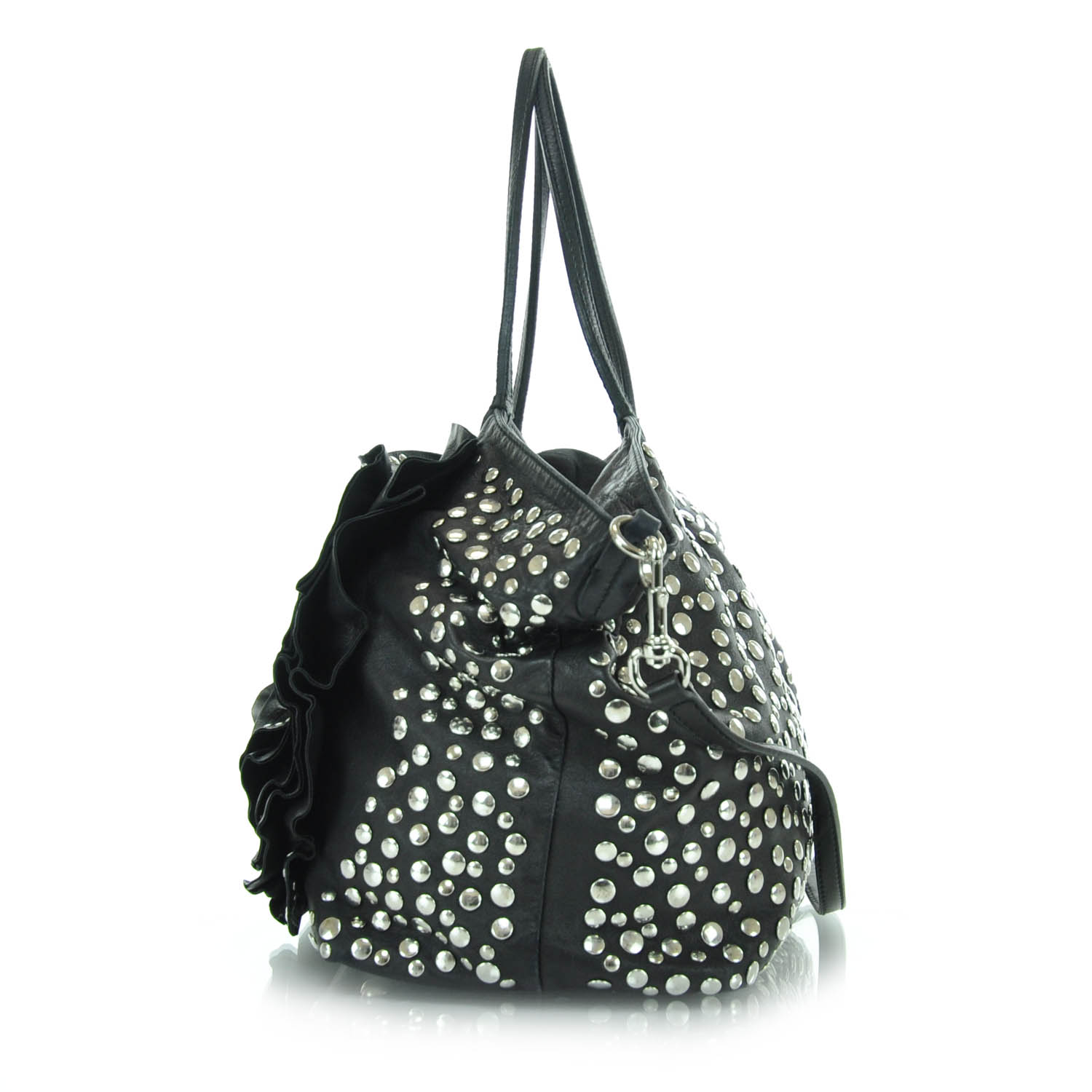Valentino Garavani Leather Studded Petale Tote Black 5 of 12
