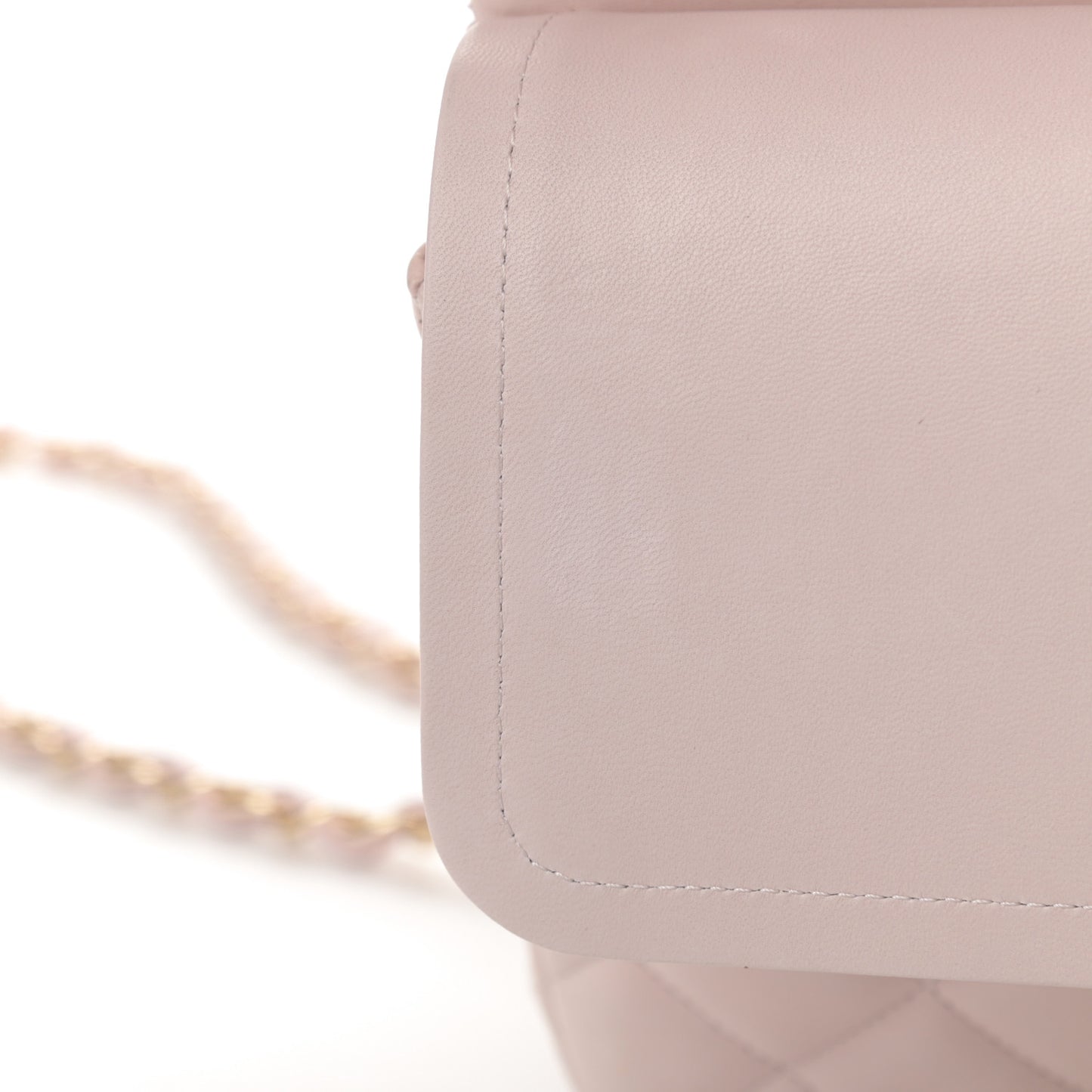 Lambskin Quilted Jumbo Double Flap Light Pink