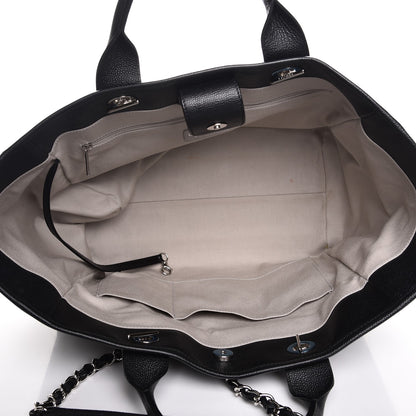 Chanel Glazed Calfskin Large Deauville Tote Black 6 of 8