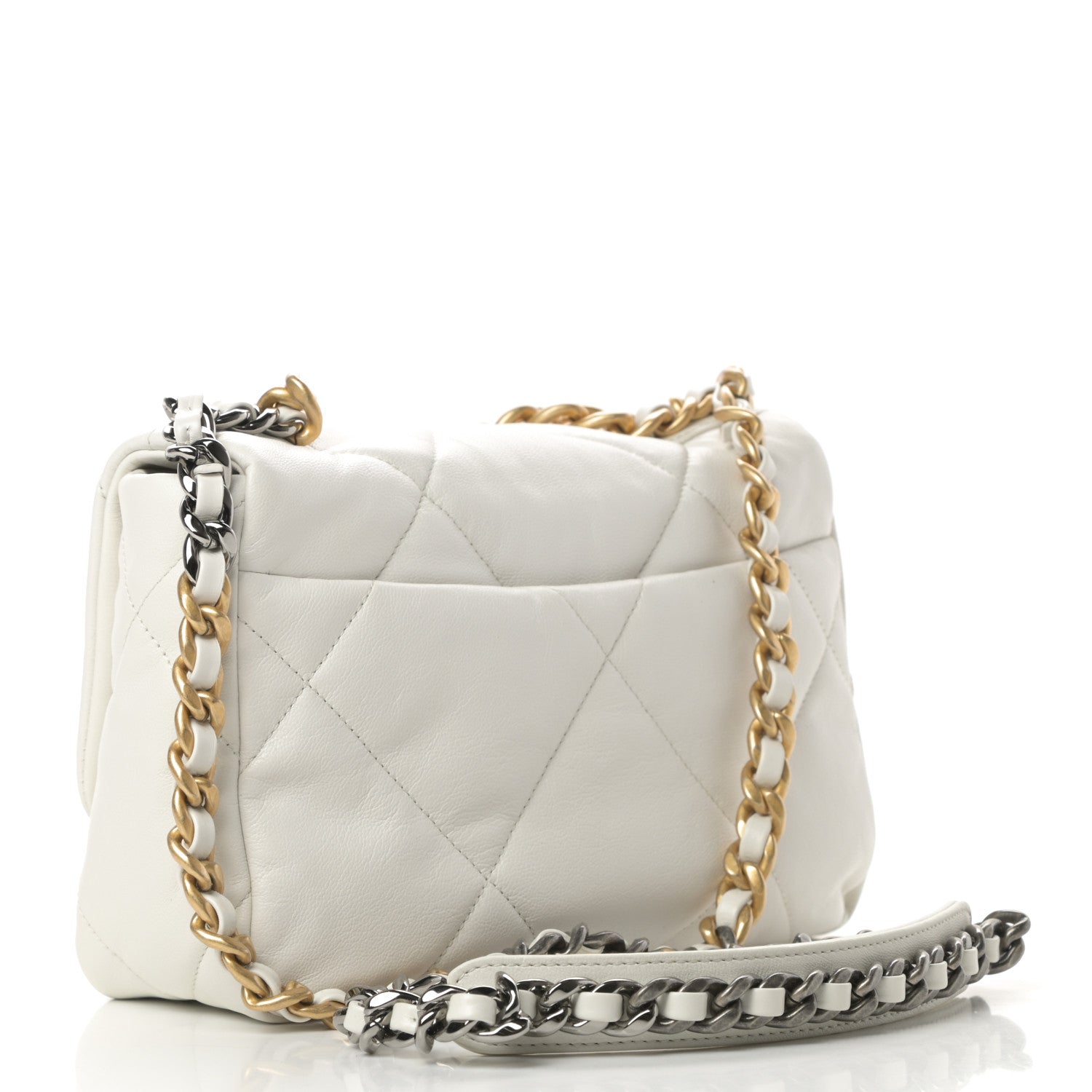 Chanel Lambskin Quilted Medium Chanel 19 Flap White 3 of 10