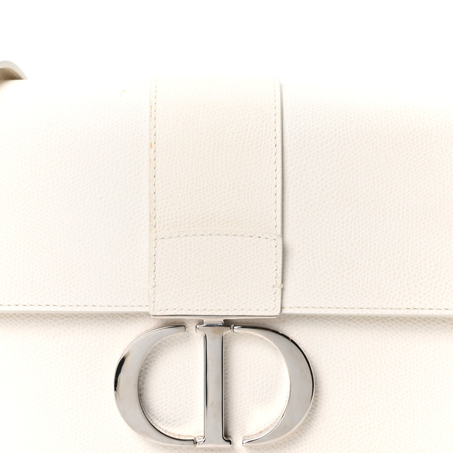 Christian Dior Grained Calfskin 30 Montaigne Chain Flap Bag White 7 of 9