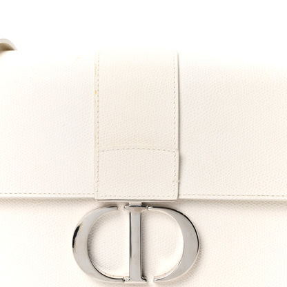 Christian Dior Grained Calfskin 30 Montaigne Chain Flap Bag White 7 of 9
