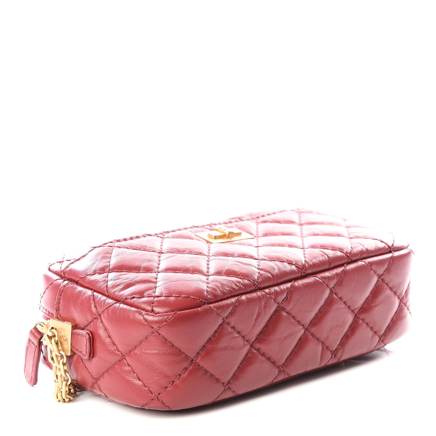 Chanel Aged Calfskin Quilted Mini Reissue Camera Case Red 3 of 9