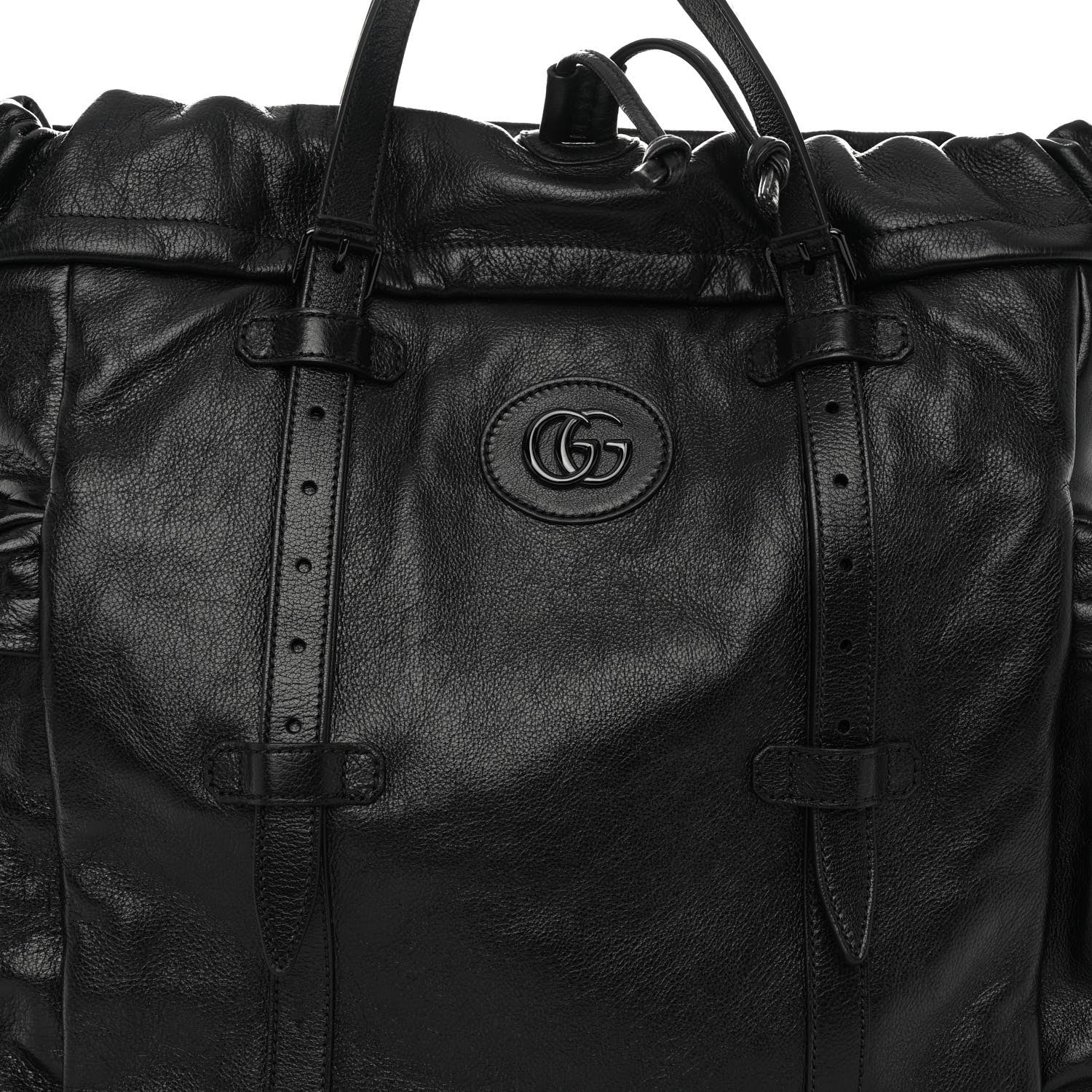 Gucci Piuma Lux Energy Monochrome Double G Drawstring Tote Black 7 of 9