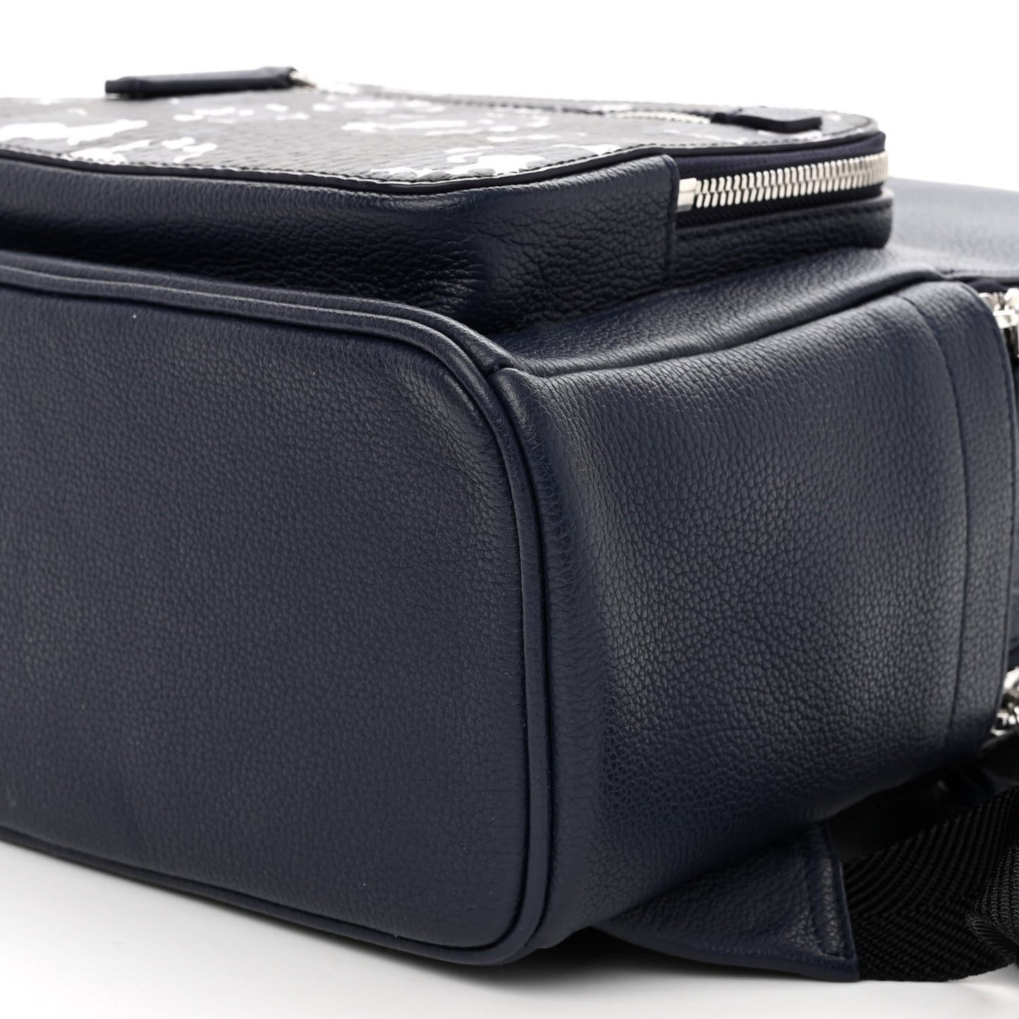 Calfskin Visetos Floral Leopard Klassik Small Stark Backpack Blue Black