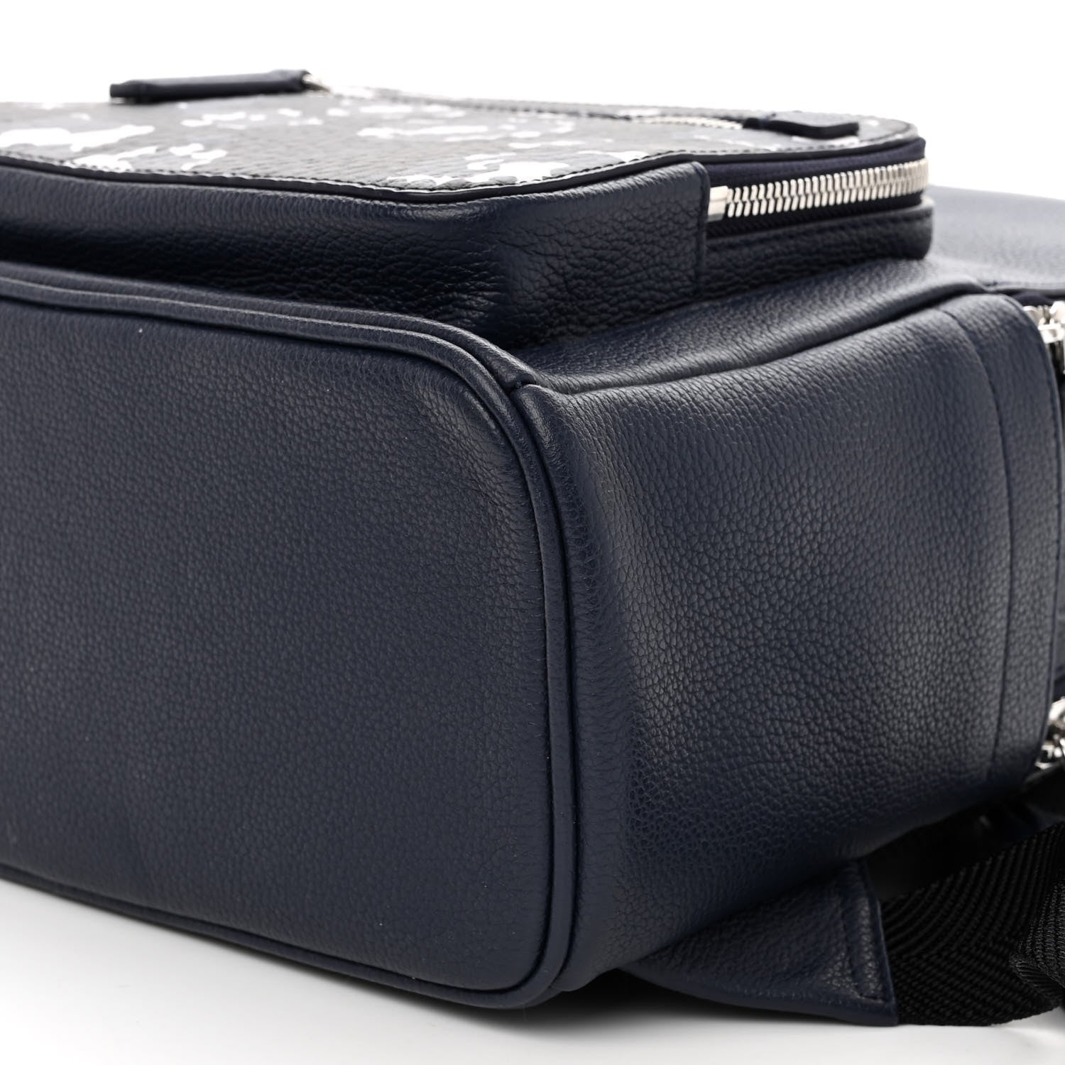 MCM Calfskin Visetos Floral Leopard Klassik Small Stark Backpack Blue Black 9 of 9