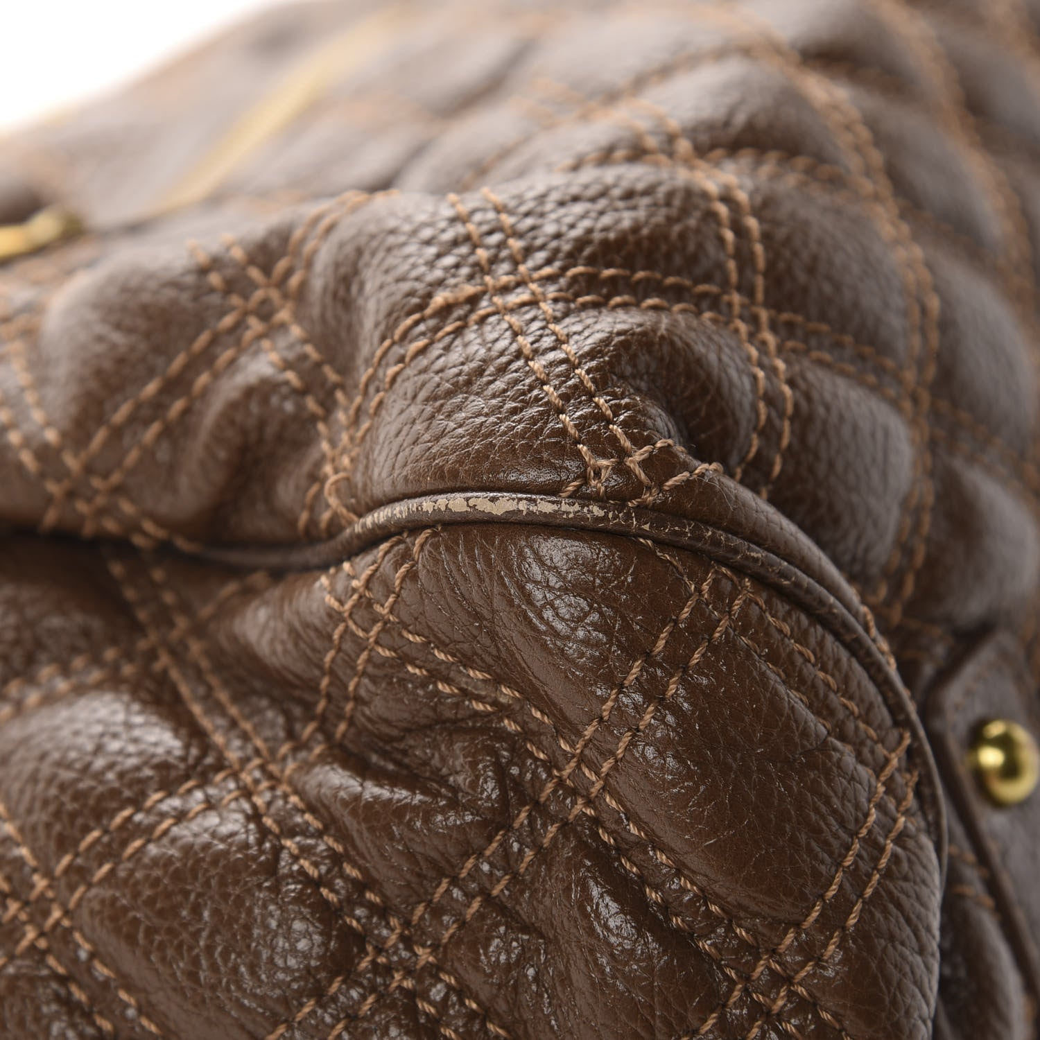 Marc Jacobs Calfskin Quilted Stam Brown 13 of 16