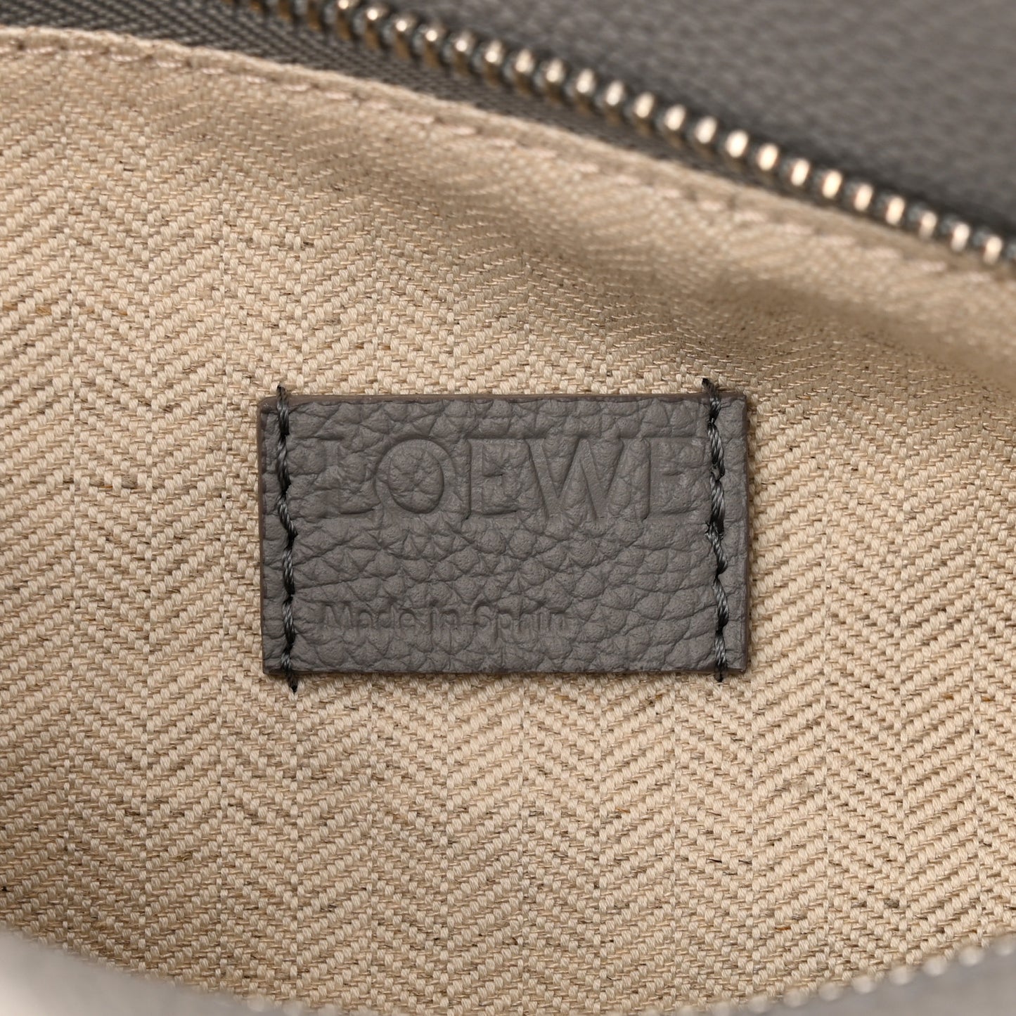 Calfskin Small Puzzle Edge Bag Pearl Grey