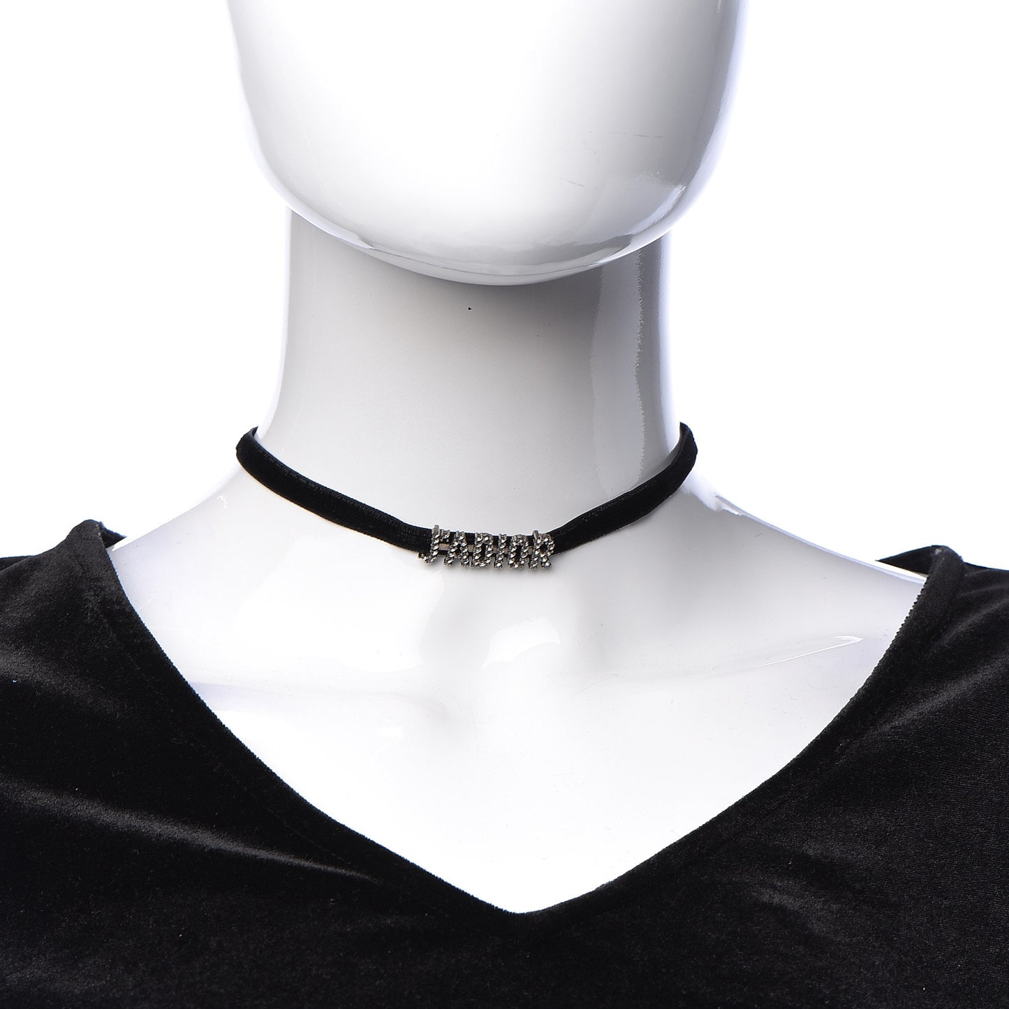 Velvet Crystal J’Adior Choker Necklace Black