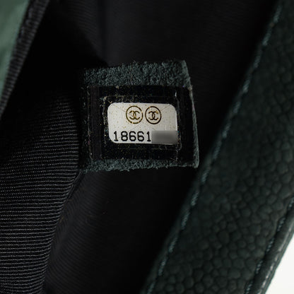 Chanel Iridescent Caviar Quilted Medium Boy Flap Dark Green 8 of 8