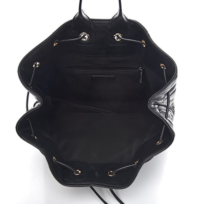 Chanel Lambskin Quilted Drawstring Backpack Black 5 of 14
