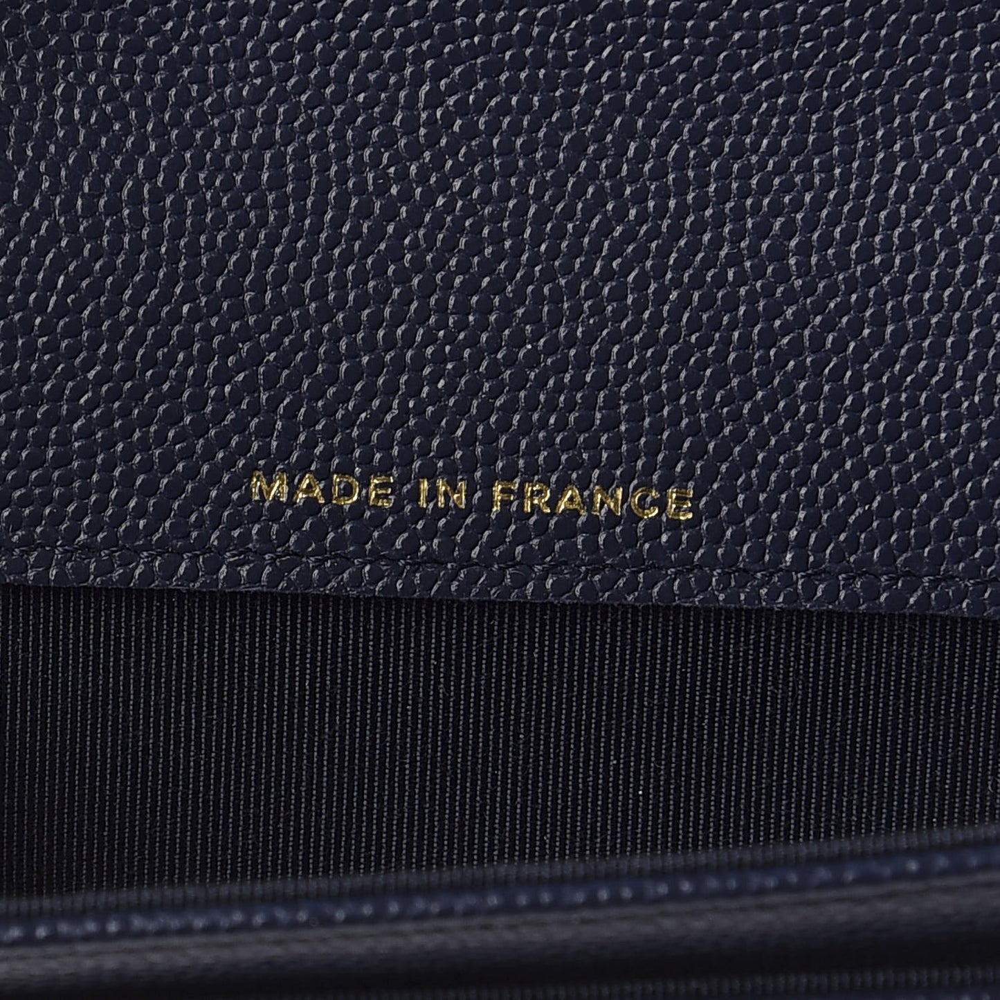 Caviar Quilted Flap Card Holder Wallet Navy Blue