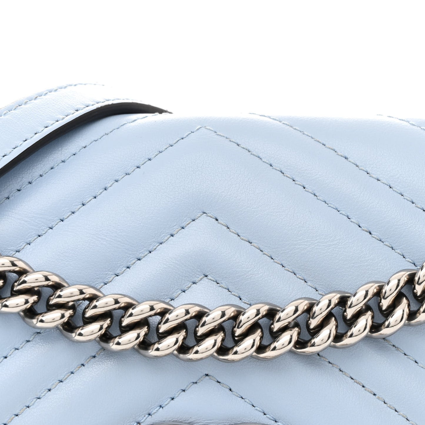 Calfskin Matelasse GG Marmont Shoulder Bag Porcelain Light Blue