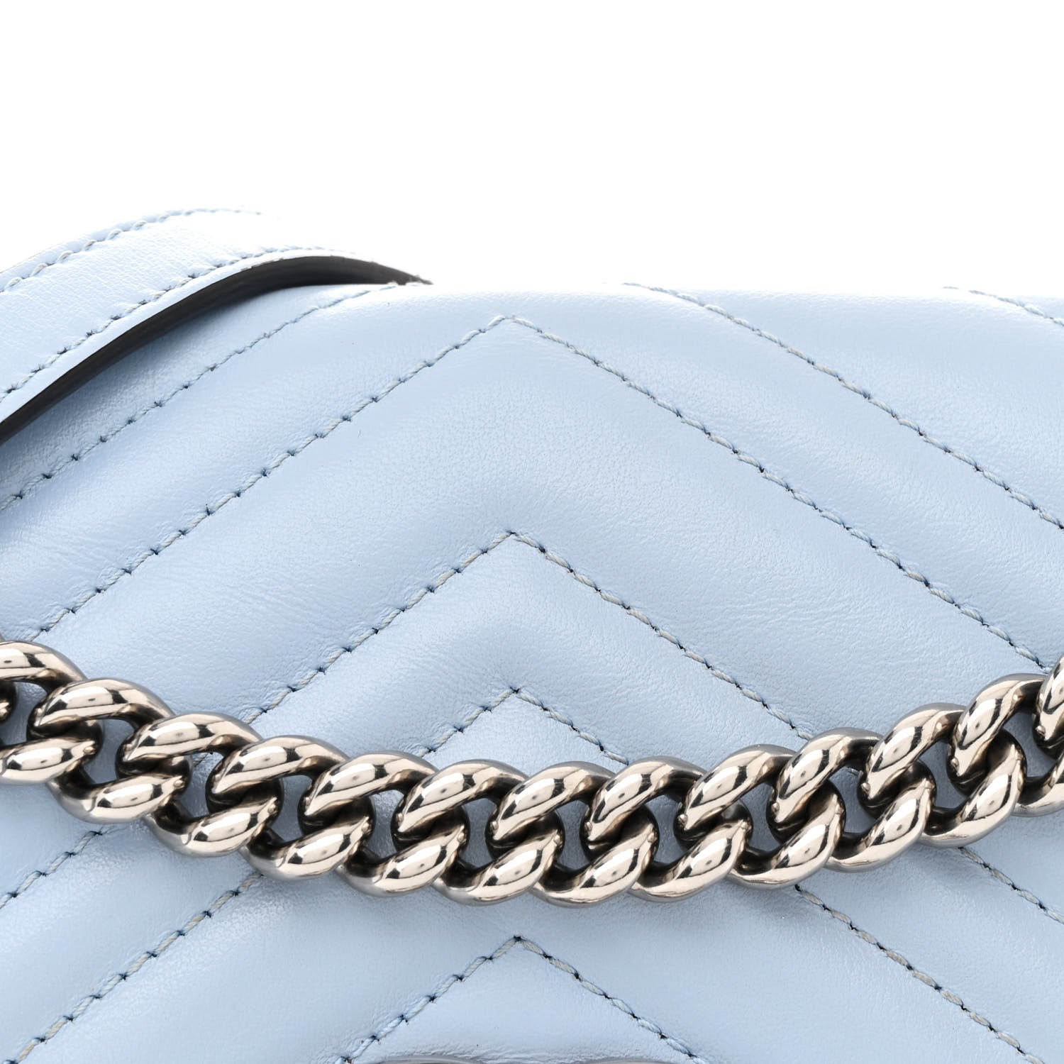Gucci Calfskin Matelasse GG Marmont Shoulder Bag Porcelain Light Blue 8 of 10