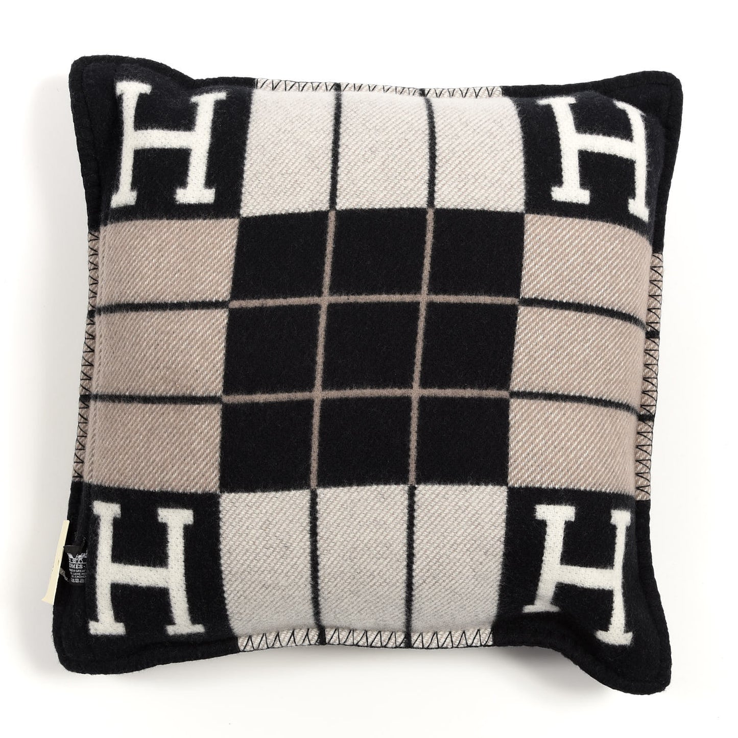 Wool Cashmere Avalon III Pillow PM Ecru Black
