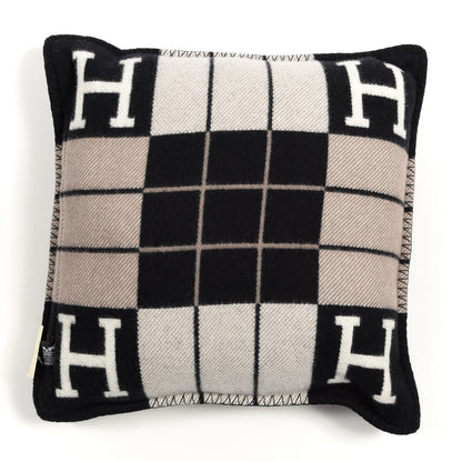 Hermes Wool Cashmere Avalon III Pillow PM Ecru Black 2 of 4