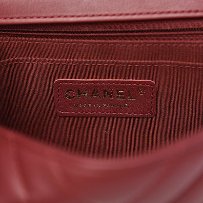 Chanel Calfskin Chevron Quilted Mini Statement Flap Burgundy 5 of 11