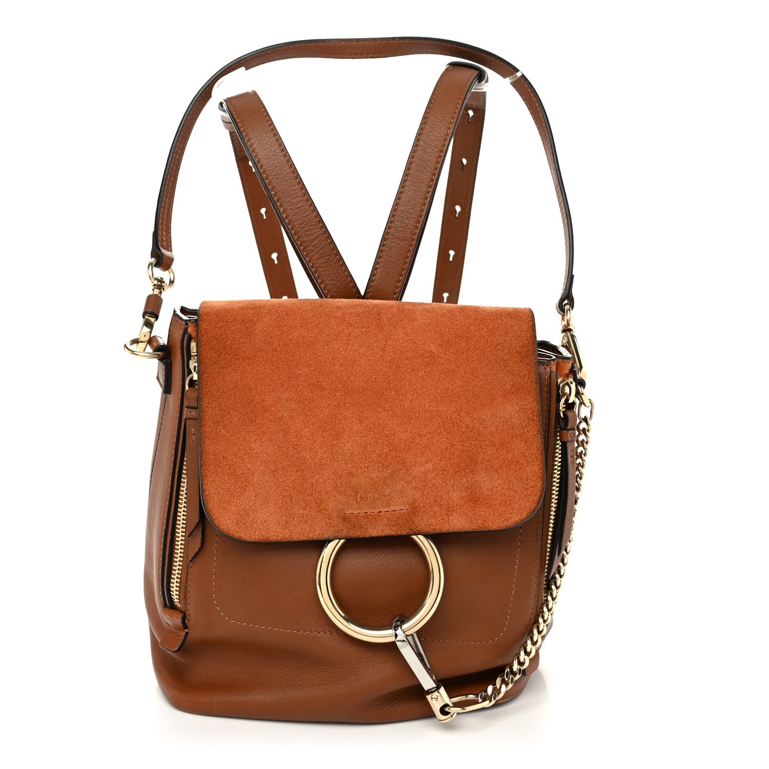 Chloe Suede Calfskin Small Faye Backpack Tan 1 of 11