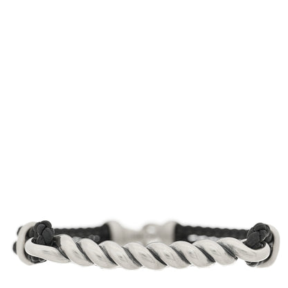 David Yurman Sterling Silver Leather Cable Metro Bracelet Black 1 of 4