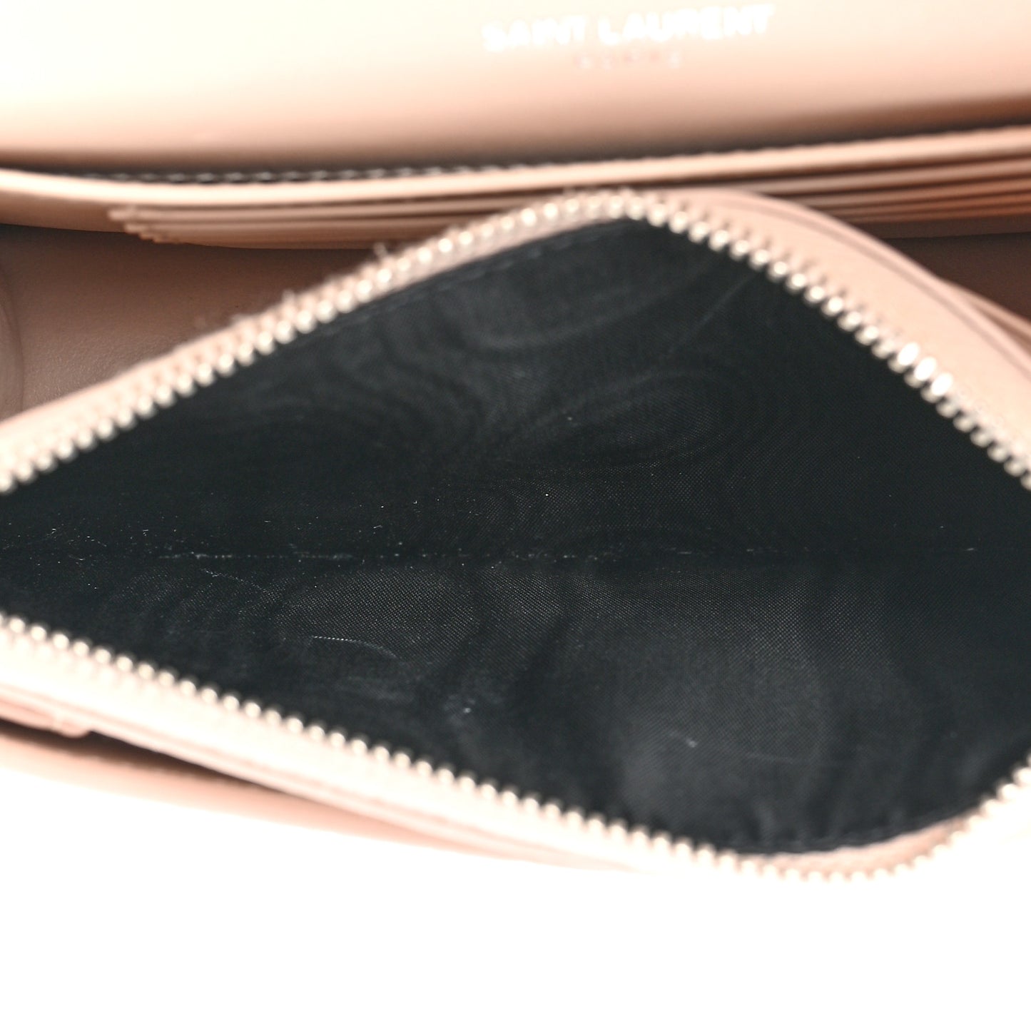 Calfskin Crocodile Embossed Monogram Sunset Chain Wallet Marble Pink