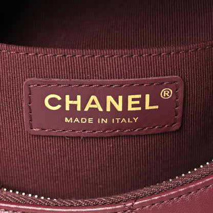 Chanel Lambskin Quilted Hobo Burgundy 6 of 9