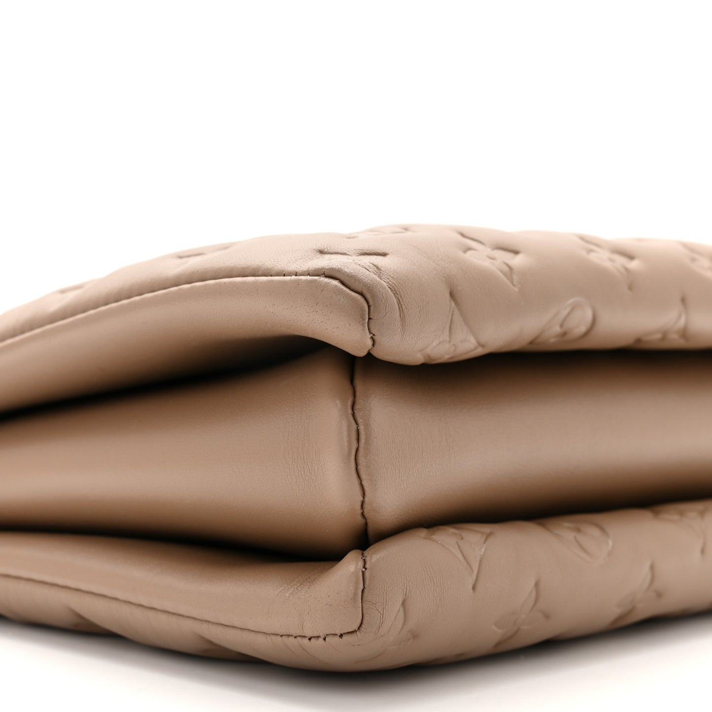 Lambskin Embossed Monogram Coussin MM Taupe