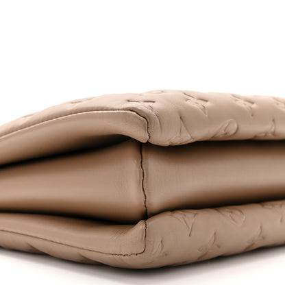 Louis Vuitton Lambskin Embossed Monogram Coussin MM Taupe 8 of 9