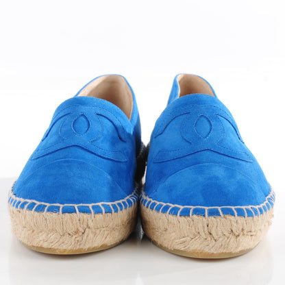 Chanel Suede Lambskin CC Espadrilles 38 Blue 4 of 18