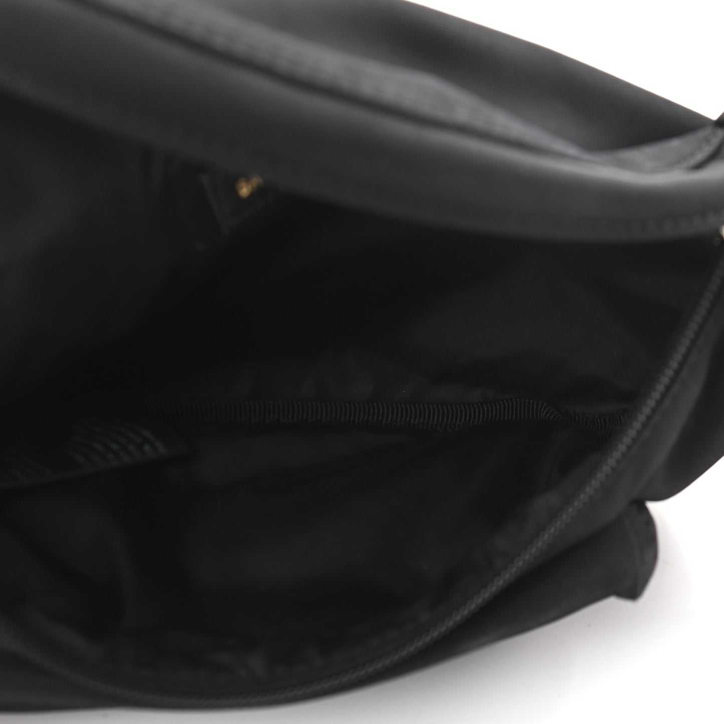 Sport Nylon Logo Embroidered Wheel Belt Bag Black White