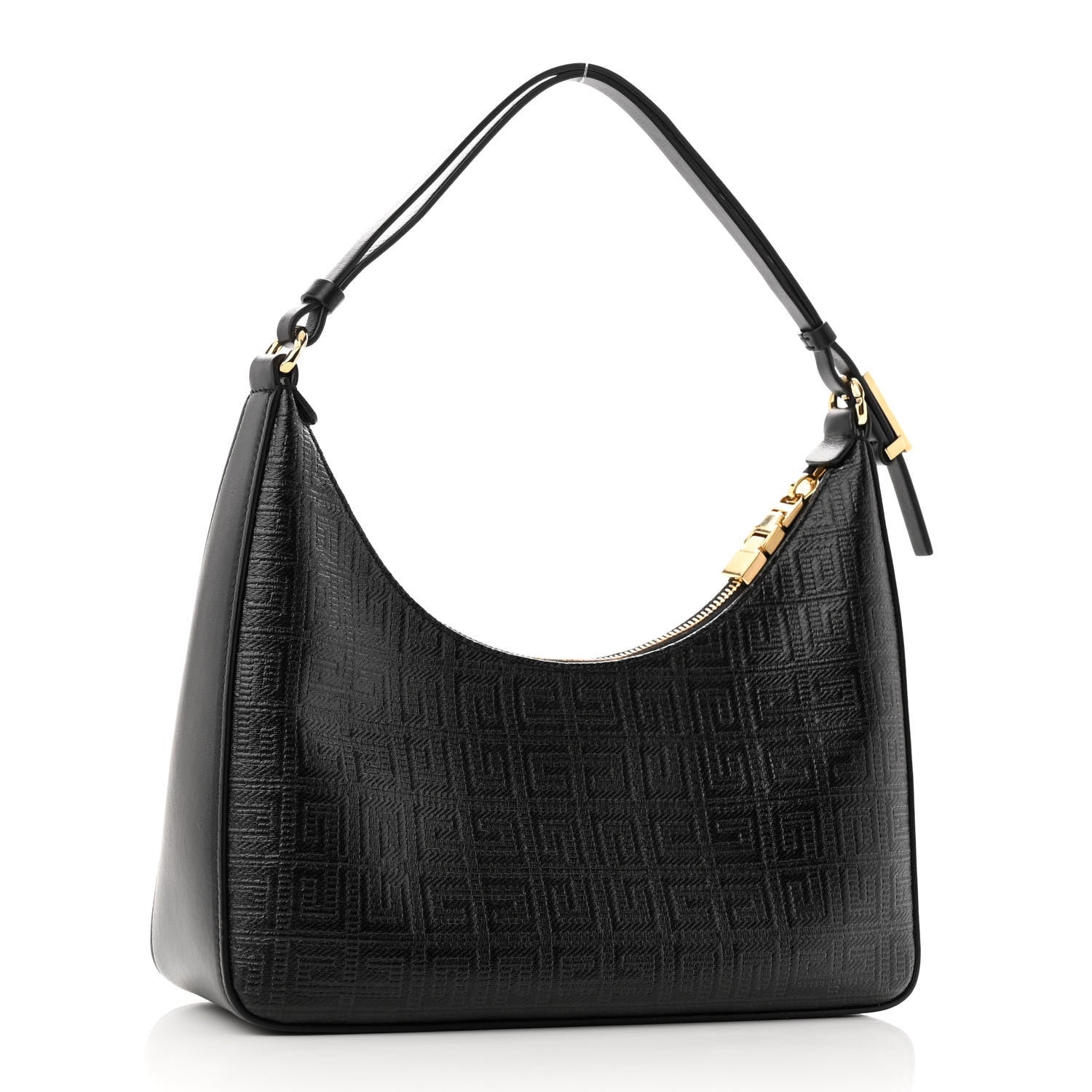 Givenchy Coated Canvas Logo 4G Embossed Small Moon Cut Out Shoulder Bag Black 3 of 9