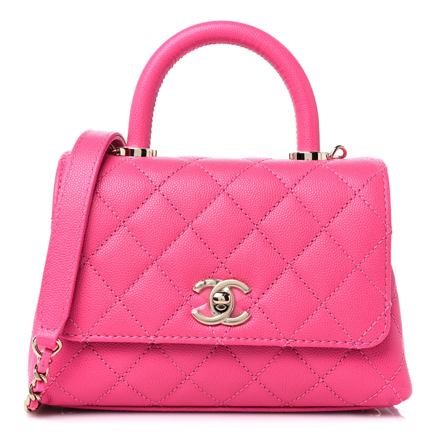 Chanel Caviar Quilted Extra Mini Coco Handle Flap Rose 1 of 10