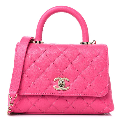 Chanel Caviar Quilted Extra Mini Coco Handle Flap Rose 1 of 10