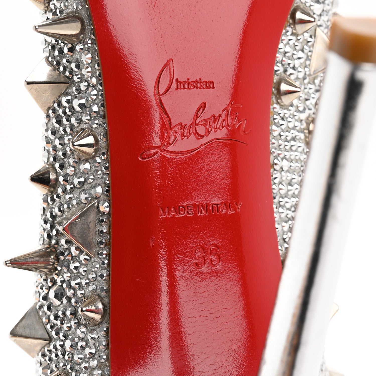 Christian Louboutin Potpourri Strass Pigalli 120 Pumps 36 Silver 8 of 12