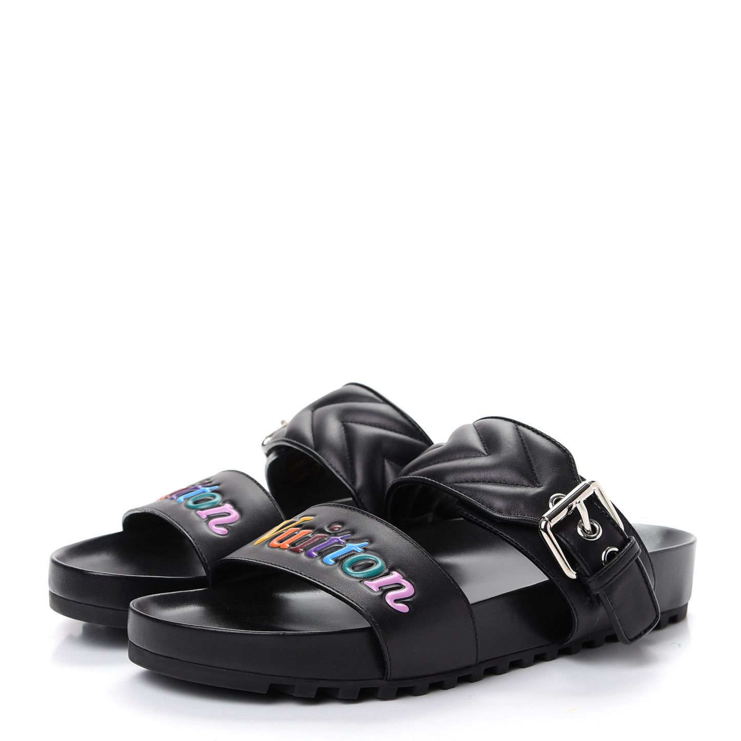 Calfskin New Wave Bom Dia Mule Sandals Black 38