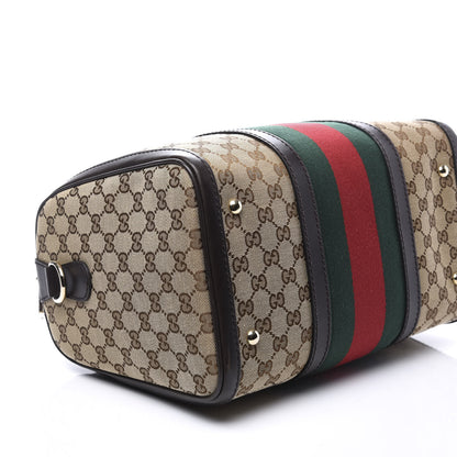 Gucci Monogram Vintage Web Medium Boston Dark Brown 5 of 10