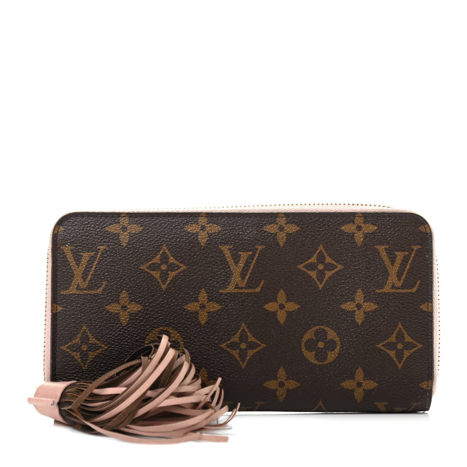 Louis Vuitton Monogram Pompon Zippy Wallet Rose Ballerine 1 of 9