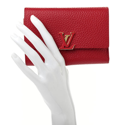 Louis Vuitton Taurillon Capucines Compact Wallet Rubis 2 of 7