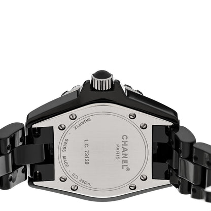 Chanel Stainless Steel Ceramic Diamond 33mm J12 Quartz Watch Black 4 of 5
