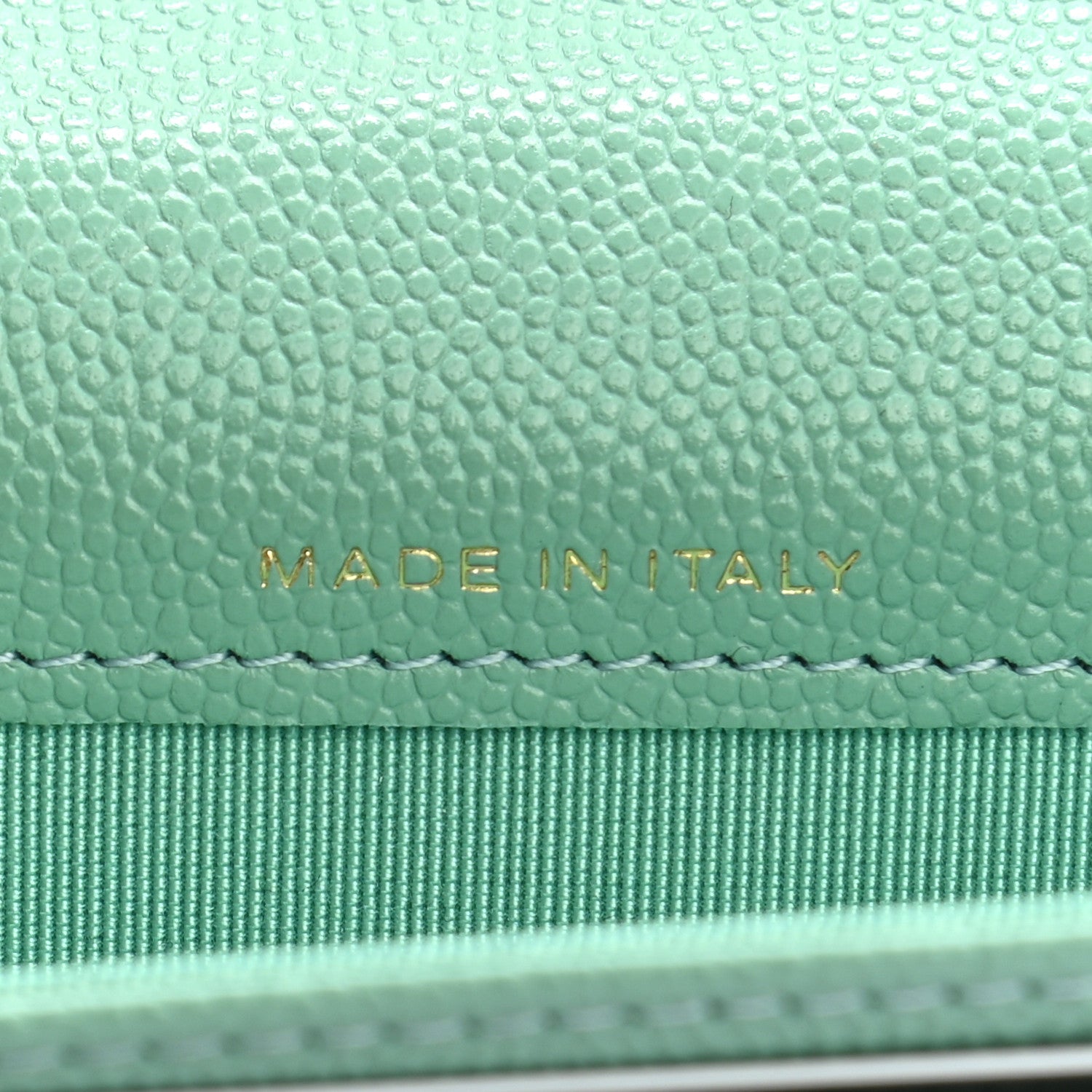 Chanel Caviar Quilted Flap Card Holder Wallet Light Green 7 of 9