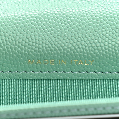 Chanel Caviar Quilted Flap Card Holder Wallet Light Green 7 of 9