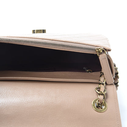 Chanel Shiny Calfskin Goatskin Quilted Medium Coco Curve Messenger Flap Beige 4 of 14
