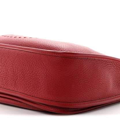 Hermes Taurillon Clemence Evelyne II PM Rouge Garance 10 of 10