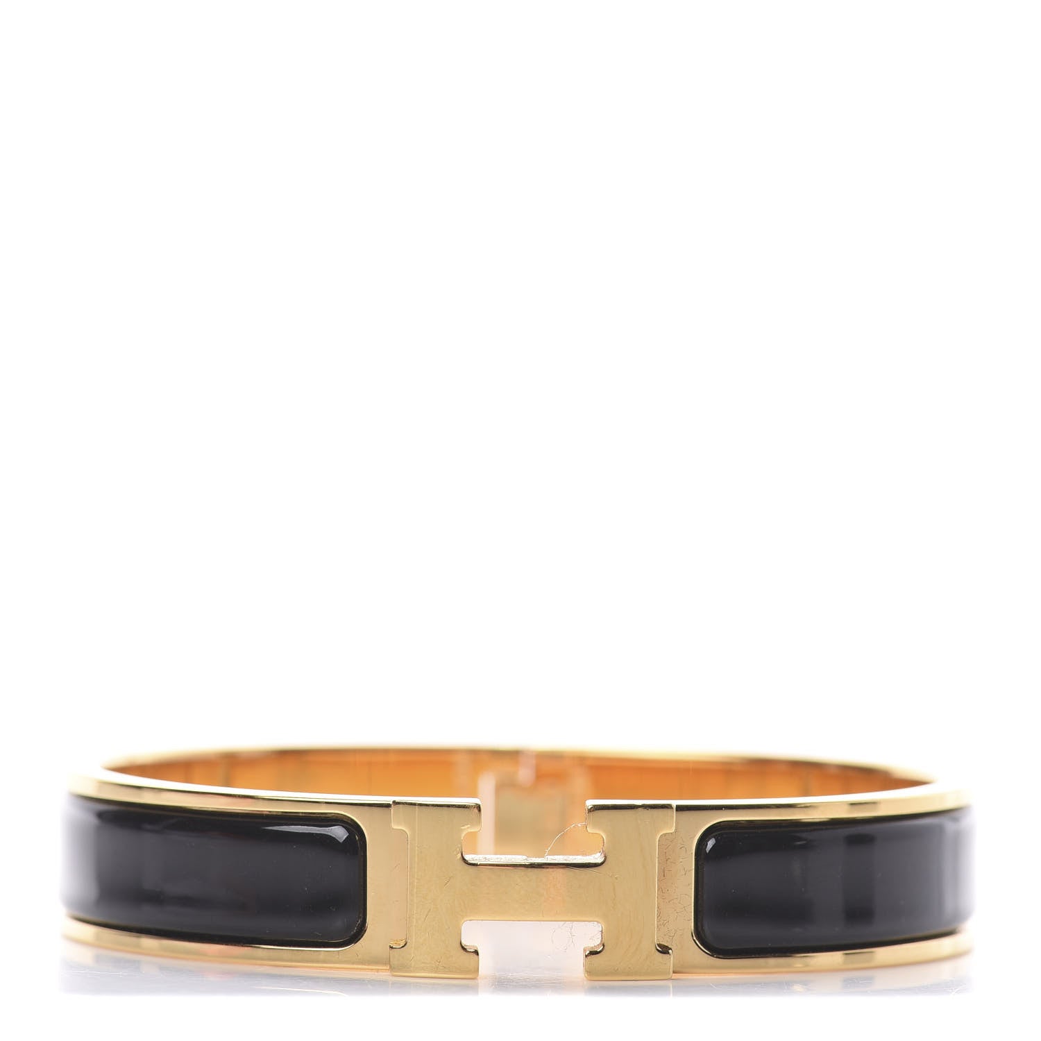 Hermes Enamel Narrow Clic Clac H Bracelet GM Black 1 of 3